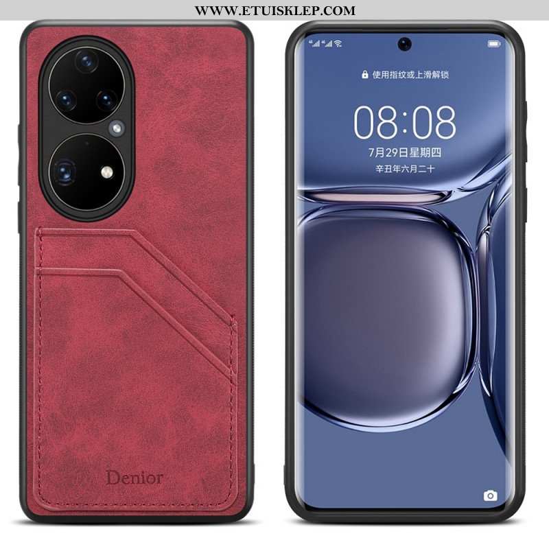 Etui do Huawei P50 Pro Etui Na Karty Z Podwójnymi Przegródkami Denior